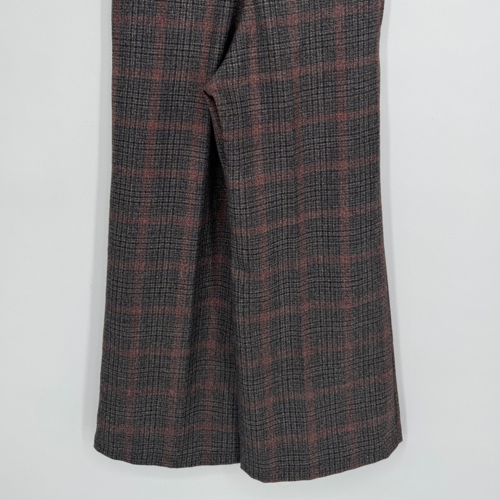 Reformation Belted Wide Leg Trouser Pants 2 Brown Plaid Dark Academia Career - Picture 9 of 12